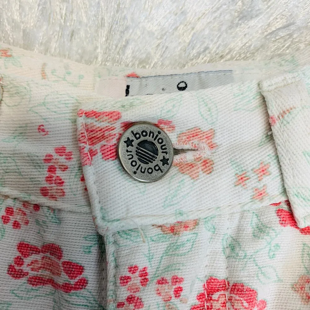 Bonjour Vintage Pattern Floral Jorts Shorts Bermuda 24" waist - Image 3