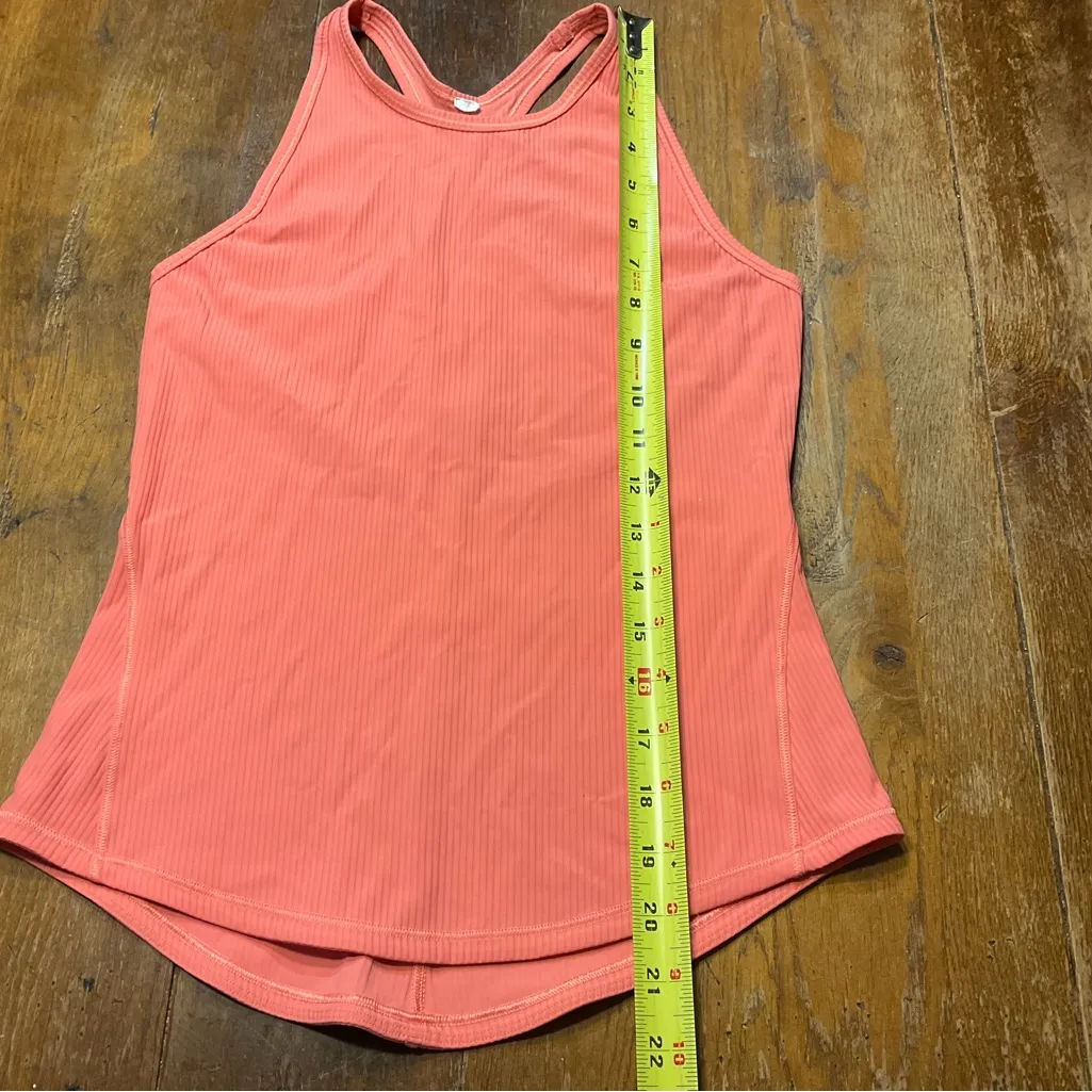 Lululemon Base Pace Ribbed Tank Top Raspberry Cream Sz 2/4 - Image 5