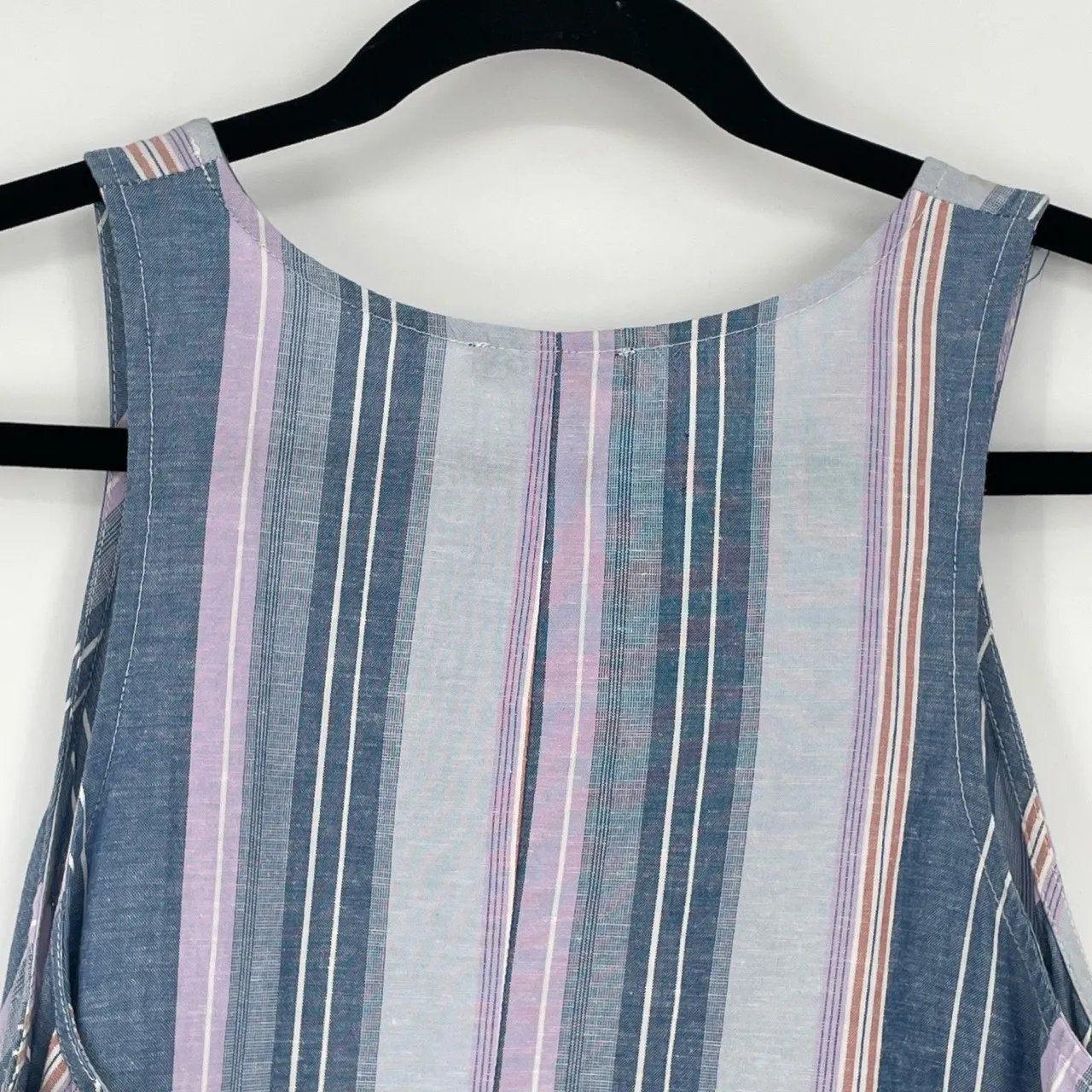 Drew Womens Sleeveless Natural Fabric Raw Hem Boho Striped‎ Tank Top Size Large - Image 7