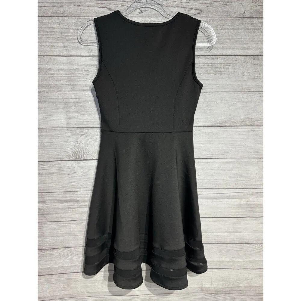 Lulus Black Final Stretch Sleeveless Mesh Short Mini Fit & Flare Dress SZ SMALL - Image 3