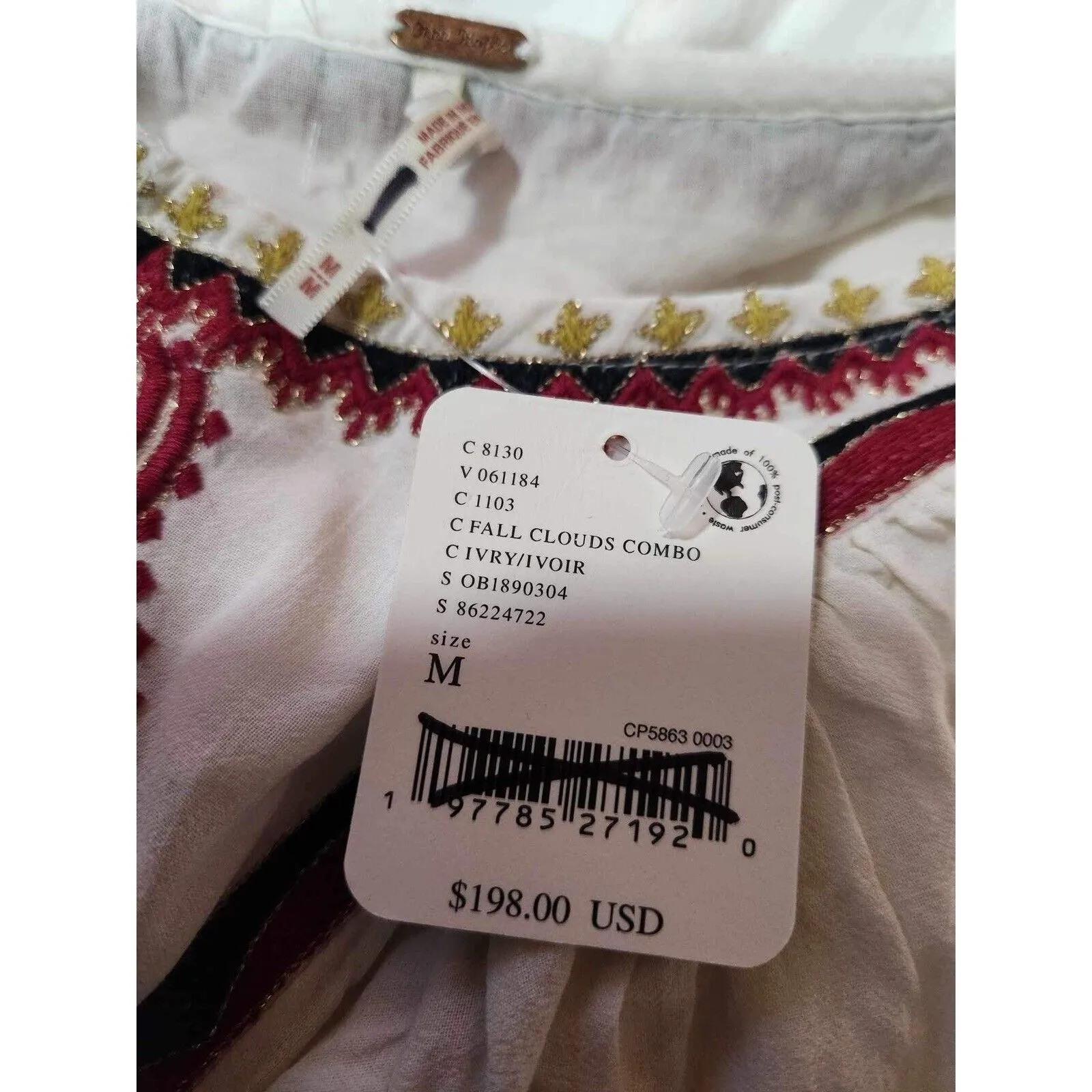 Free People Sweet Escape Embroidered Midi Dress Size M. B23 - Image 10