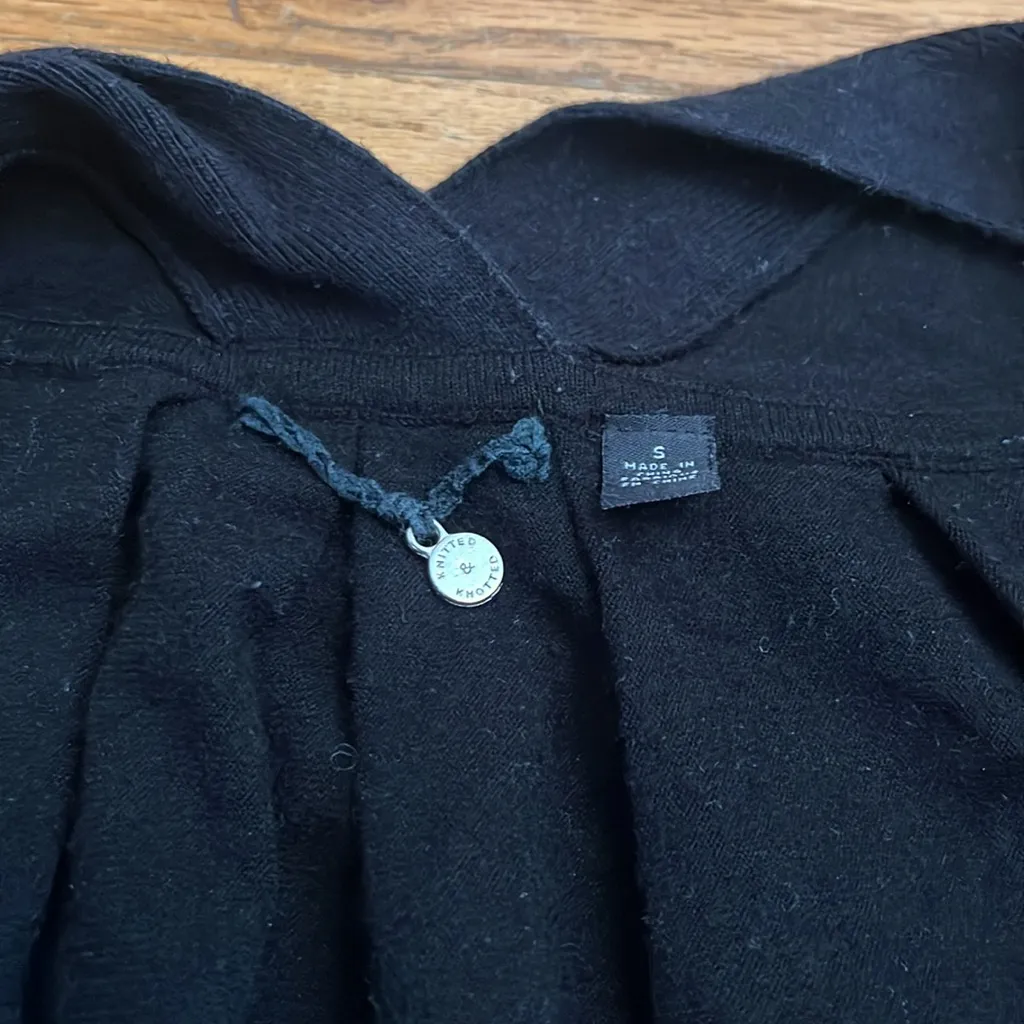 Anthro BLACK Knitted & Knotted Swing Back-pleated Sweater - Image 5