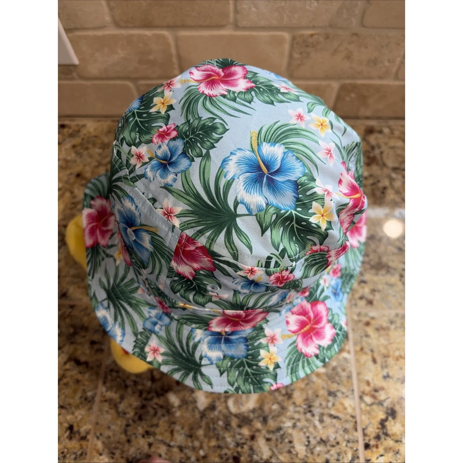 PUKKA Blue Hawaiian Tropical Palm Floral Flower Bucket Hat Accessory Adult S/M - Image 8