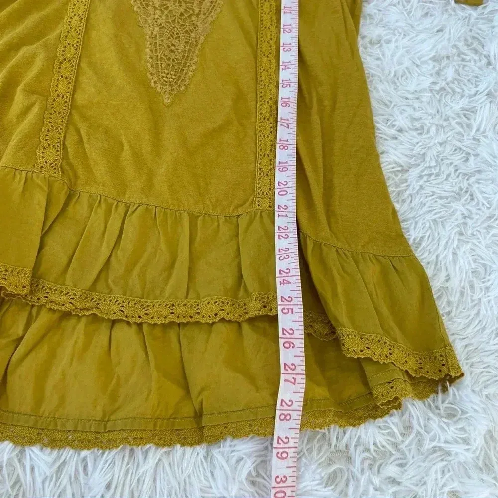 LOGO Lori Goldstein Womens Cotton Slub Top Embroidered Meshsize Golden - Image 6