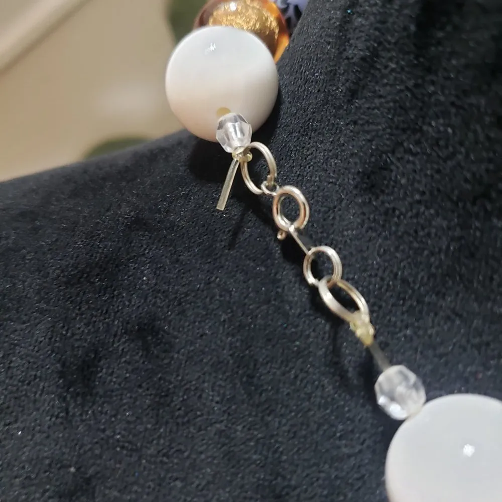 Women White Stripe Beads, Bubblegum Chunky Baseball Giants Tigers Bead Necklace - Image 6