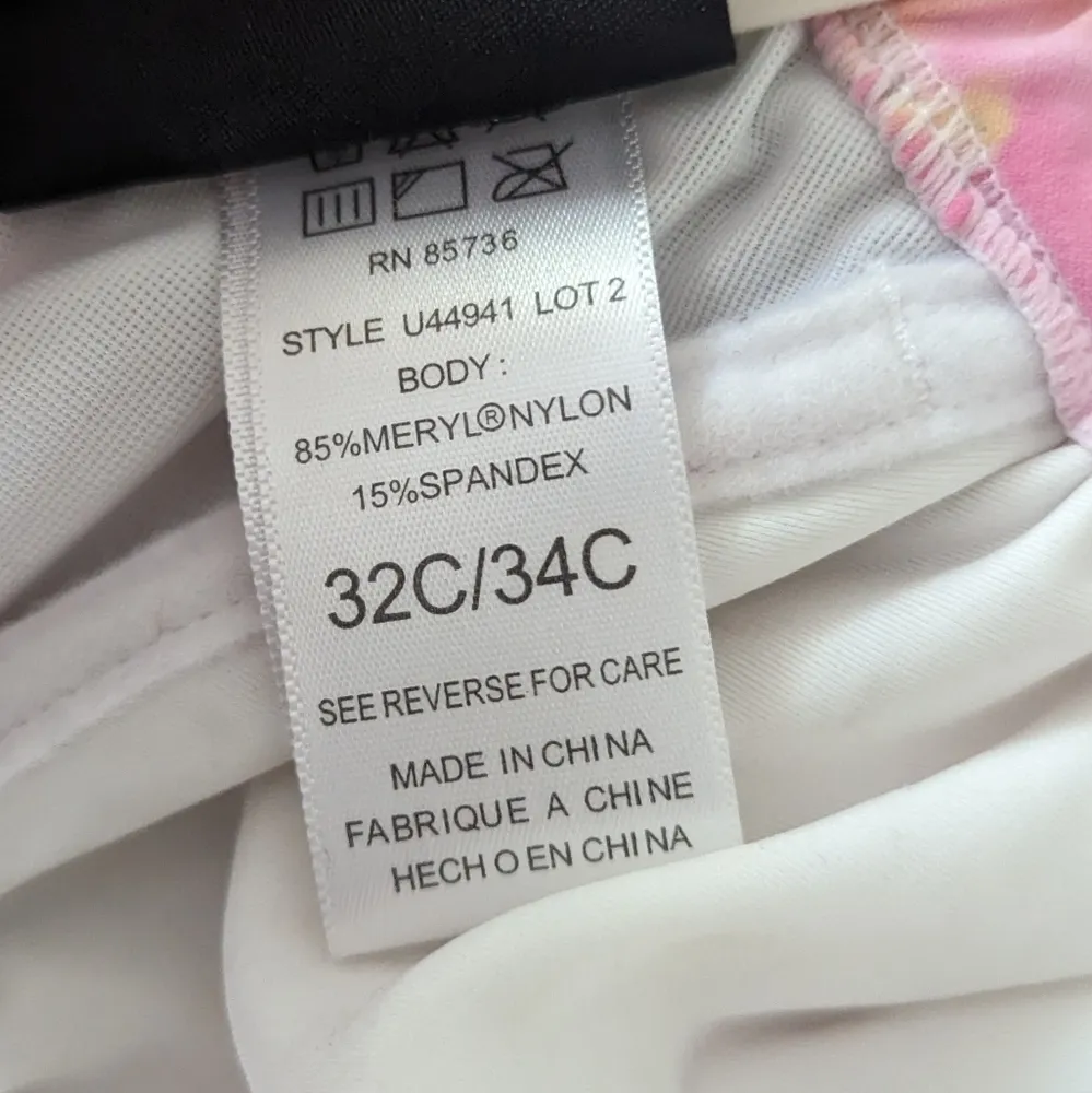 NWT Coco Reef Underwire Halter Multicolored Swim Top with White‎ Stones 32/34C - Image 4