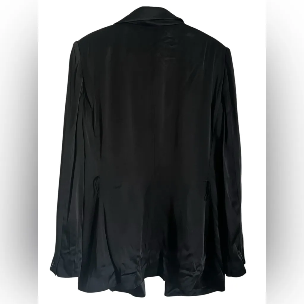 Ralph Lauren Collection Women’s Satin Jacket Quinton Blazer NWT New Purple Label Black Size 8 - Image 7