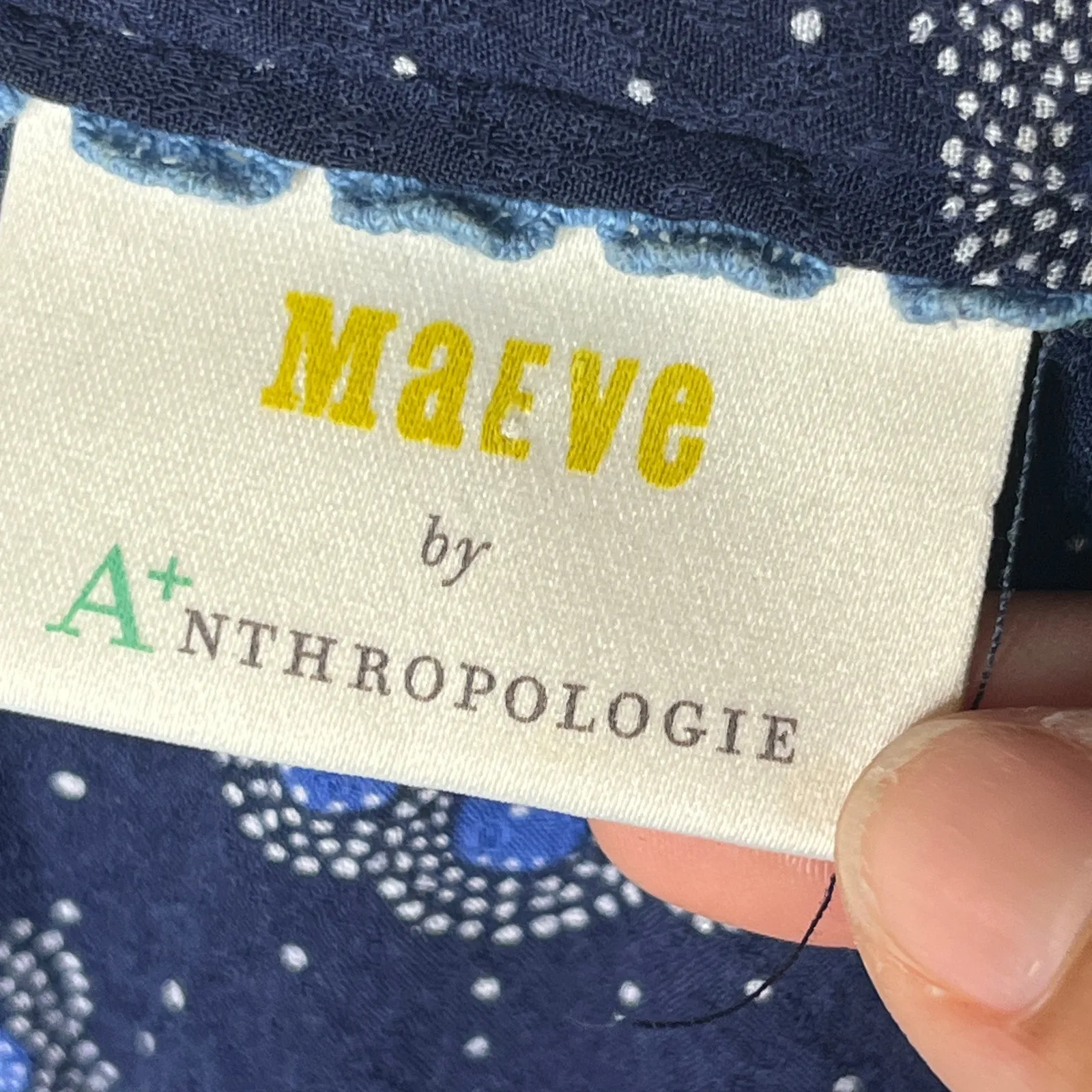 Anthropologie Maeve Boswell Blouse Blue V-Neck Balloon Sleeve Pullover Top 20W - Image 4