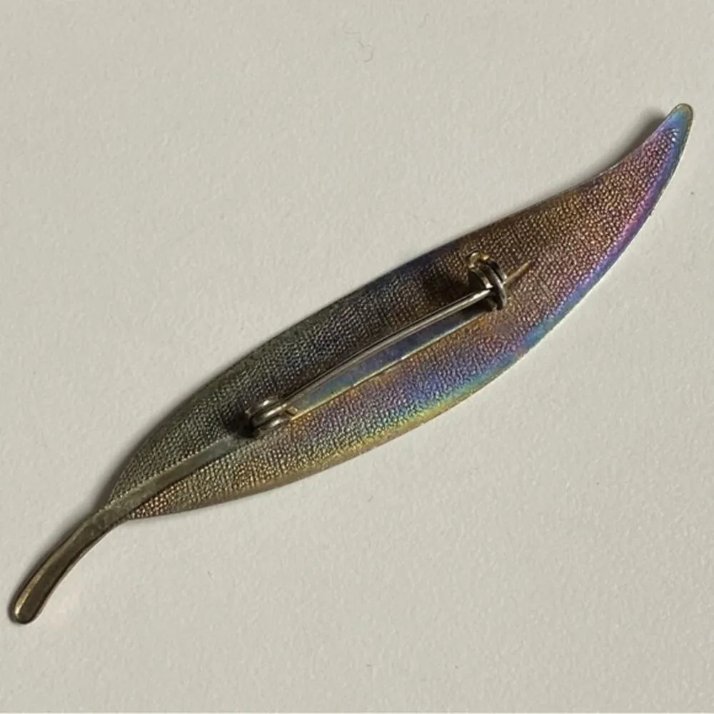 Vintage Sterling Silver Leaf Brooch Pin Unsigned BeauSter Motif Beaucraft 1950s - Image 4