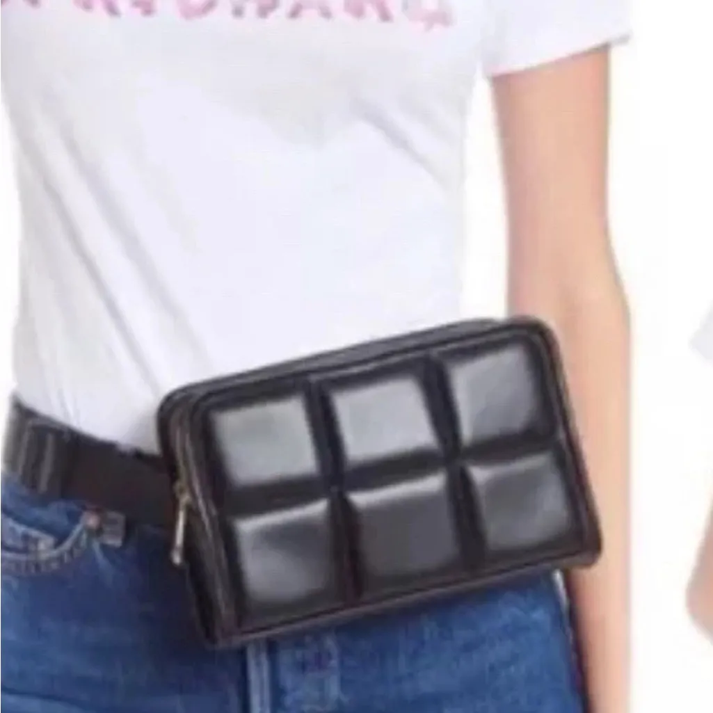 Amanda Uprichard Faux Leather Quilted Belt Bag Women's Size OS Black NEW - Image 2