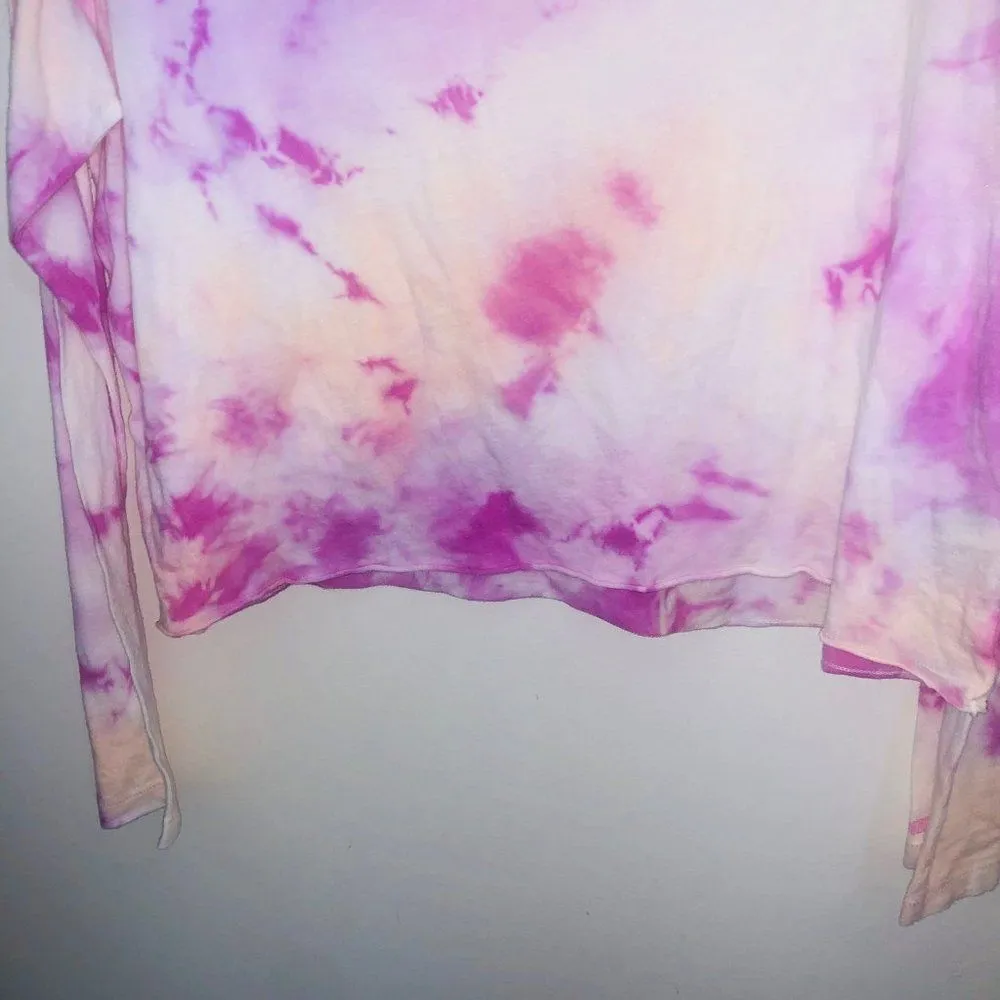 Brand New Tie Dye Heart Breaker‎ Crop Tee Size L Pink Victoria's Secret Women - Image 8