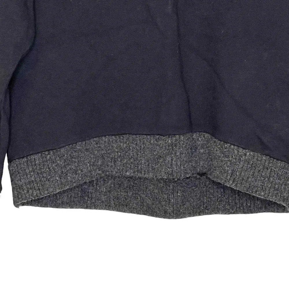 J. Crew‎ Short Length Sweater Size Small Black Gray Cotton With Wool Trim Womens - Image 3