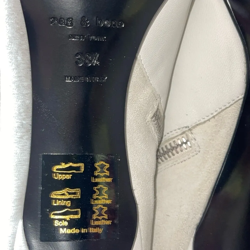 Rag & Bone Beha Leather White Ankle Boot Size 8.5 - Image 9