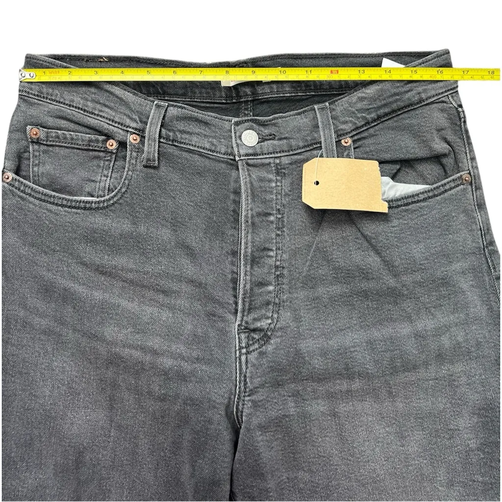 Levi’s NWT Ribcage Straight Ankle Jeans Women’s Black High Rise Denim Size 32 - Image 9