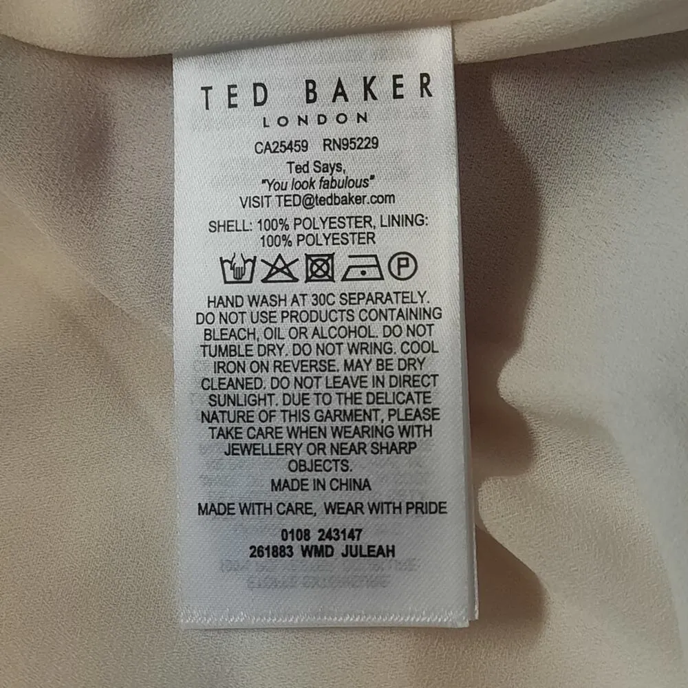 Ted Baker Juleah Dress Womens US Size 8 Floral Ruched Short Sleeve Minidress - Image 13