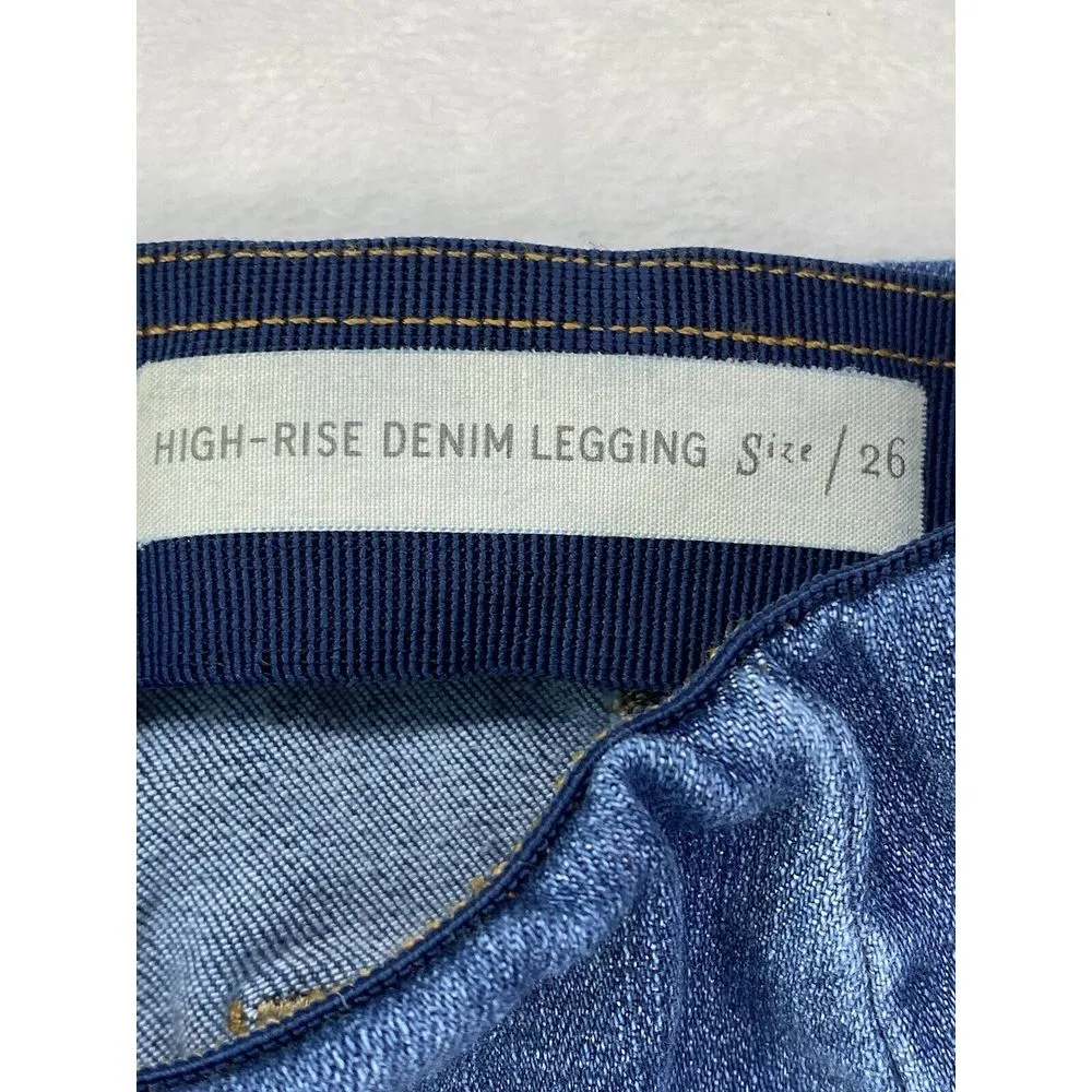 Pilcro And The Letterpress Jeans Womens 26 High-Rise Denim Legging‎ Blue Stretch - Image 8