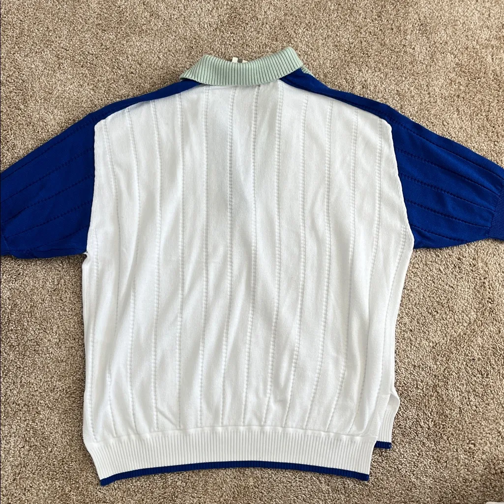 Anthro Maeve Collared V-Neck Short-Sleeve Rugby Sweater - Image 13