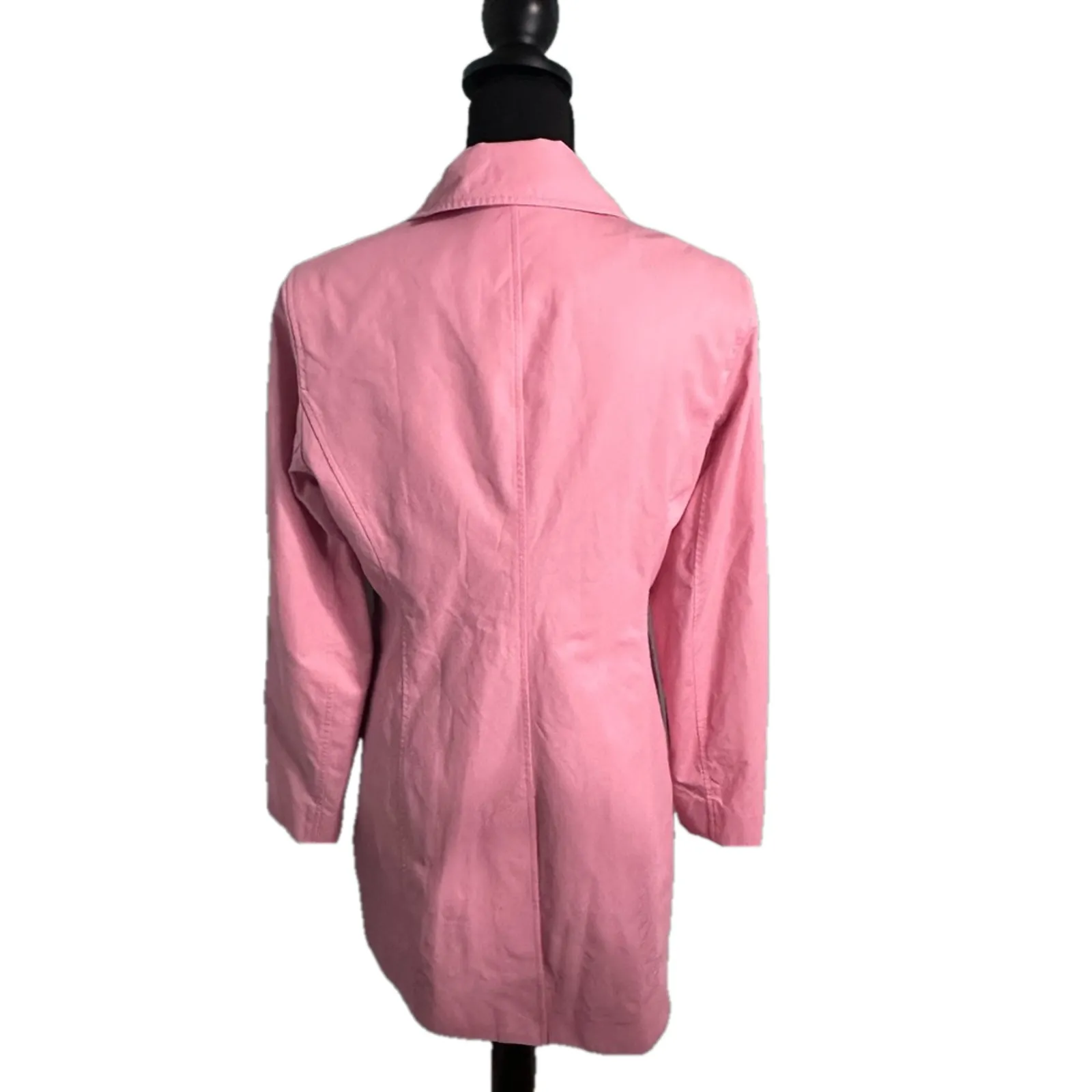 Bromley Sport Pink Nylon Blend Long Raincoat Jacket - Image 7