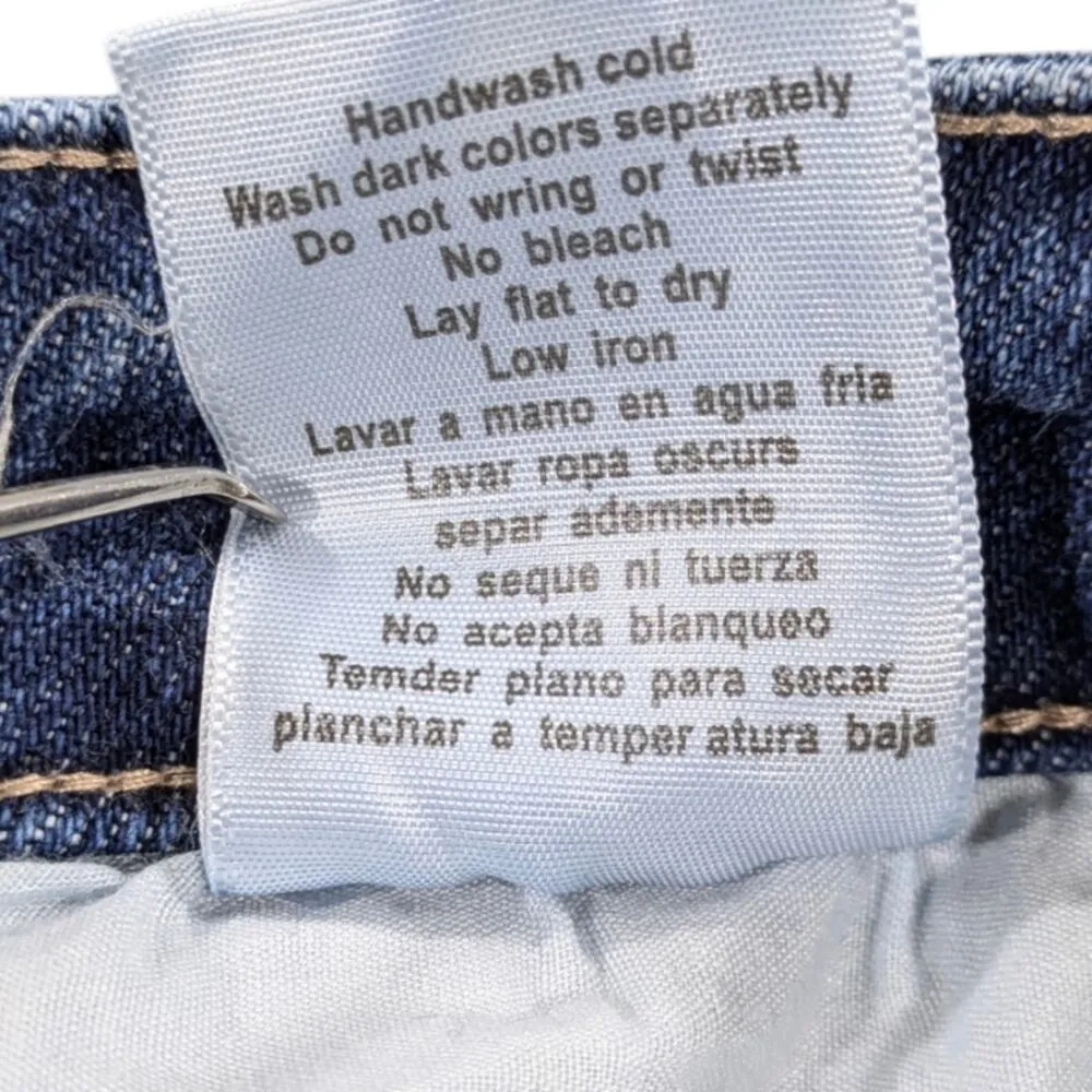 Distressed High Rise Straight Rainbow Stitch GUC Size 5/27 J1298 - Image 9