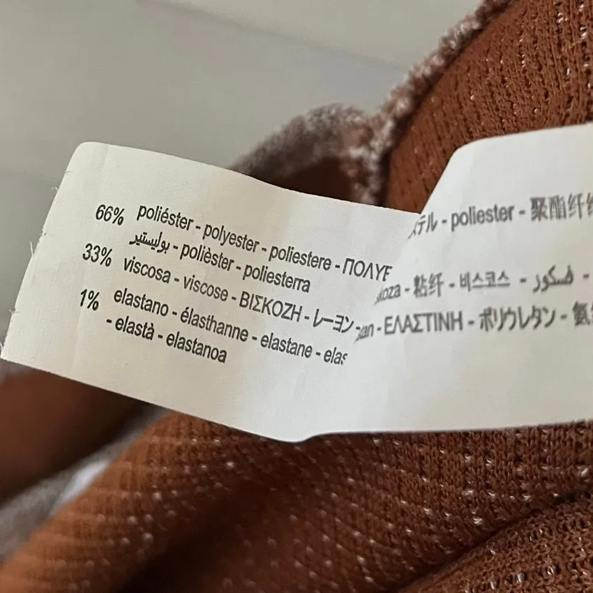 Zara Burnt‎ Orange/Brown Ribbed Midi Dress With Back Detail Size Large - Image 6