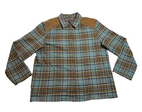 Norton Mcnaughton Petites Western Plaid Flannel Button Up Shirt Jacket Size PL - Image 1