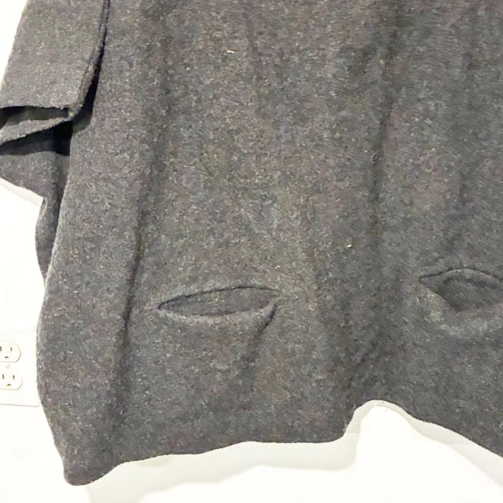 Aritzia Wilfred Merino Wool Poncho Grey Shrug Sweater Neutral Small / Medium - Image 3