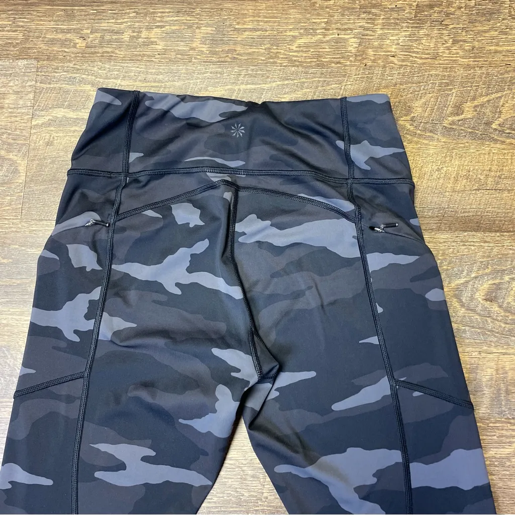 ATHLETA Black Gray Camo Contender 7/8 Tight Leggings w/Pockets Women's Small - Image 11