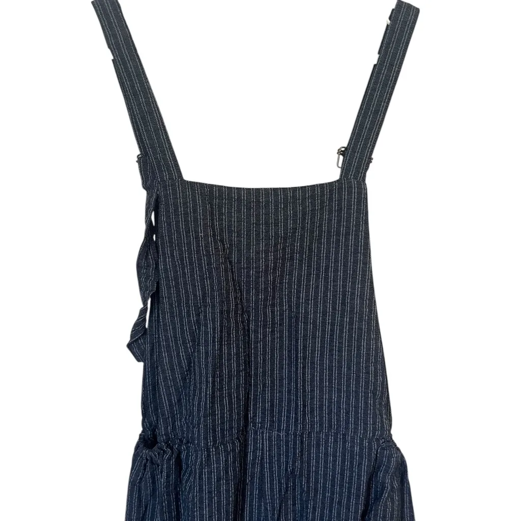 Dark Blue & White Stripe 100% Wool Overalls Size M - Image 5