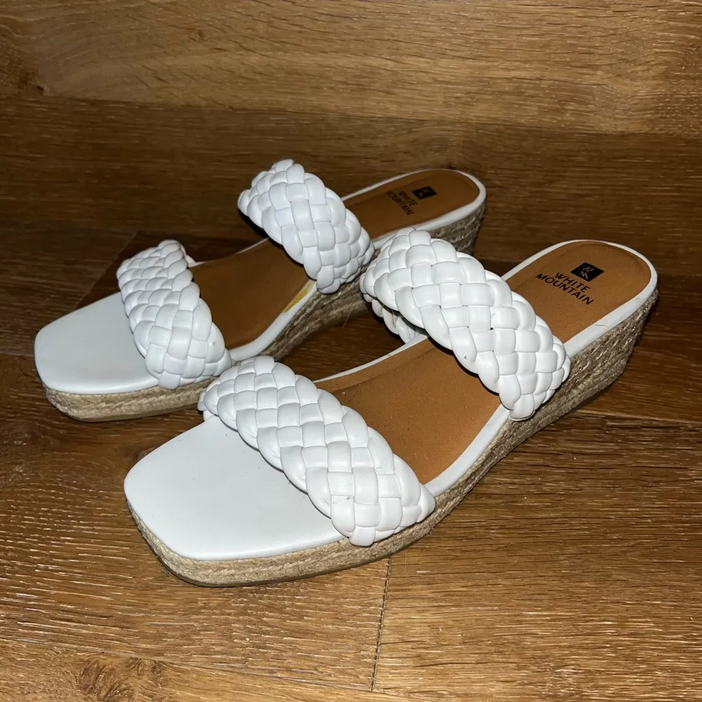 White Mountain Braided Wedge Sandals Espadrille 8.5 - Image 2