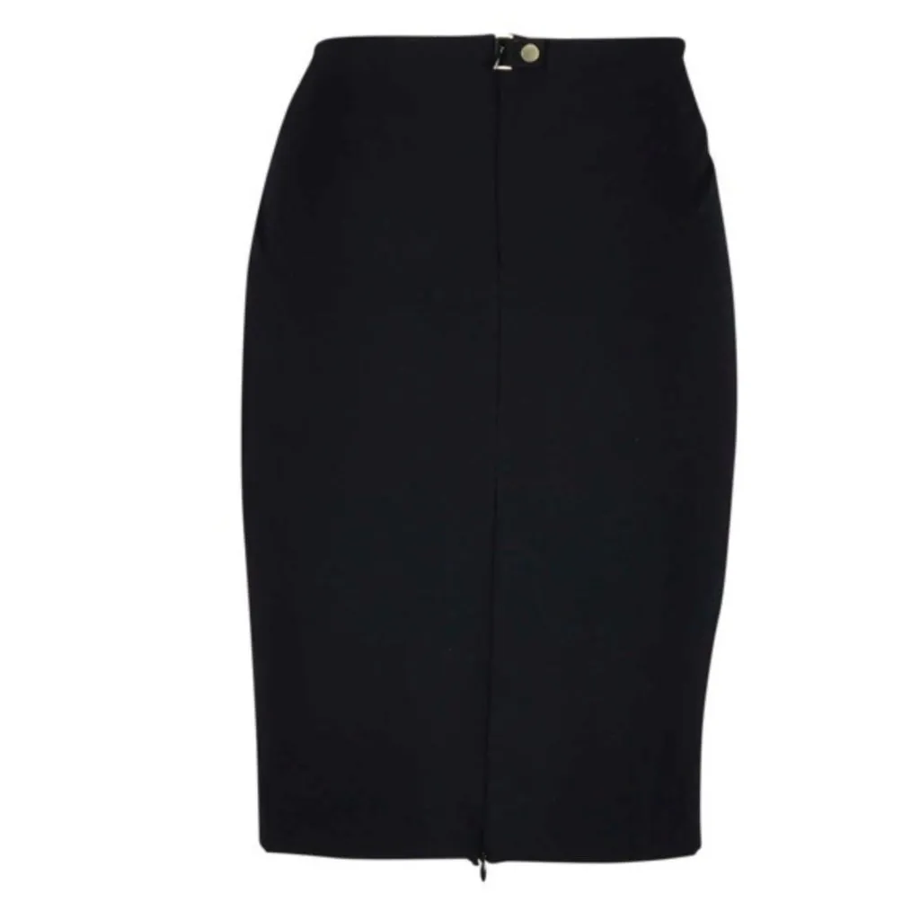 NEW NWT DIANE VON FURSTENBERG DVF Esme Black Jersey Knee Length Pencil Skirt 4 - Image 3