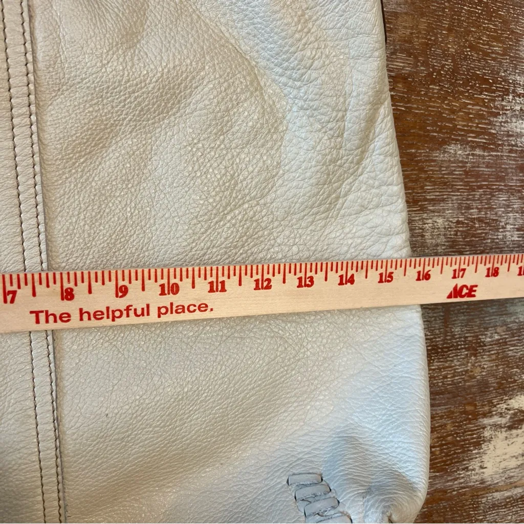 Lucky Brand Off White Cream Leather Hobo Shoulder Bag Y2K - Image 10