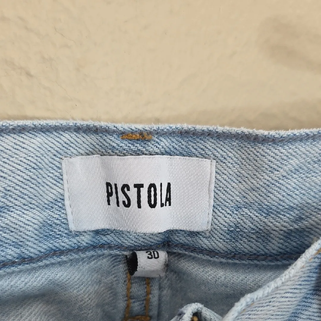 Pistola Jeans Alexa Hi Rise Slim Flare Denim Split / Slit Hem Light Wash Size 30 - Image 5