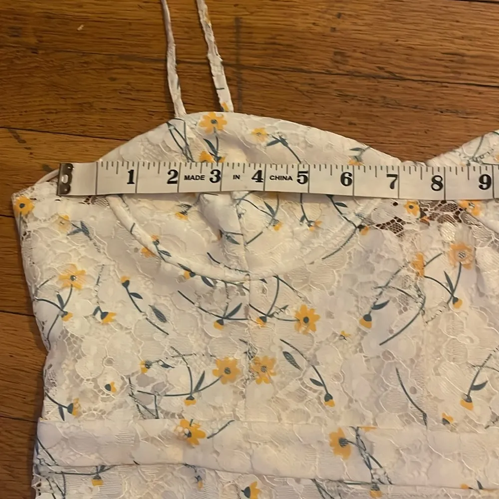 NSR Yellow Floral Spaghetti Strap Dress Size XL - Image 10