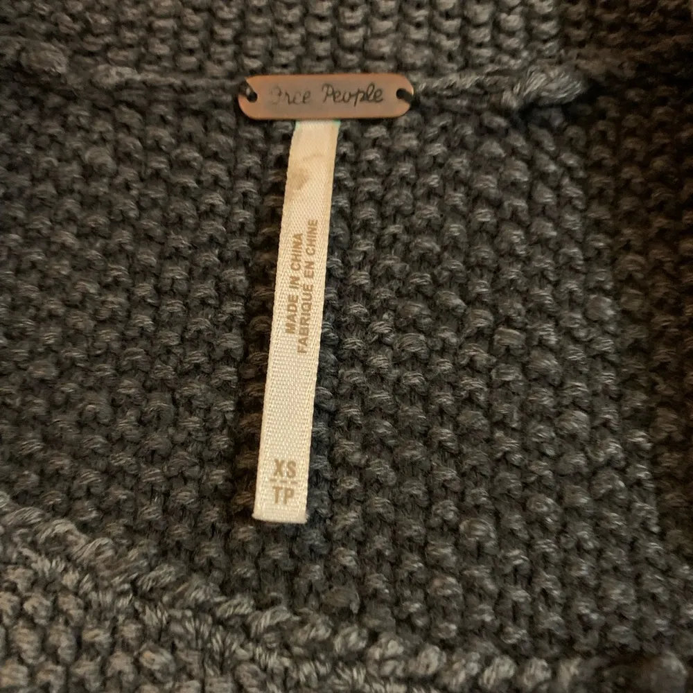 Free People Sweater Knit Moto Jacket Gray Asymmetrical Zipper XS X-Small - Image 8