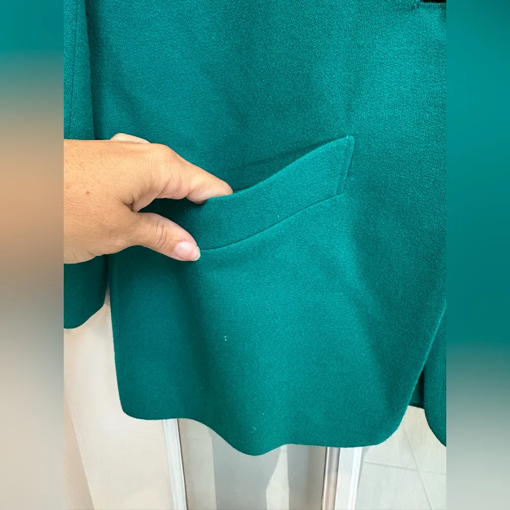 Vintage Pendleton 100% Virgin Wool Emerald Green Teal Blazer Jacket Size 8 - Image 4