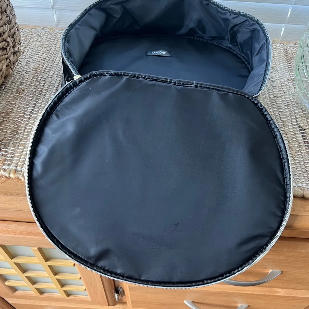 Vintage Lancome makeup case black round 1950 Retro - Image 6