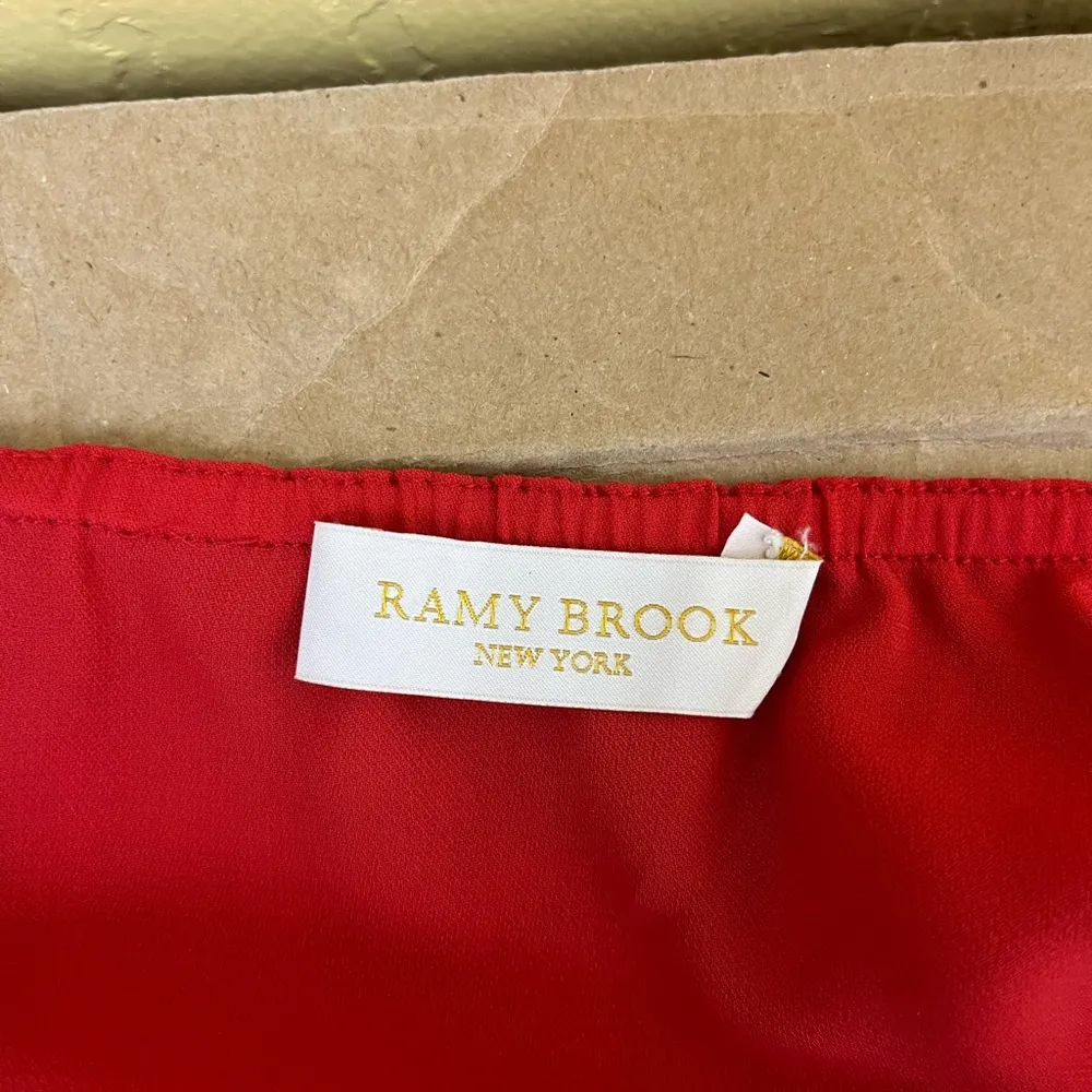 Ramy Brook Red Paisley Smocked Waist Dress - Image 7