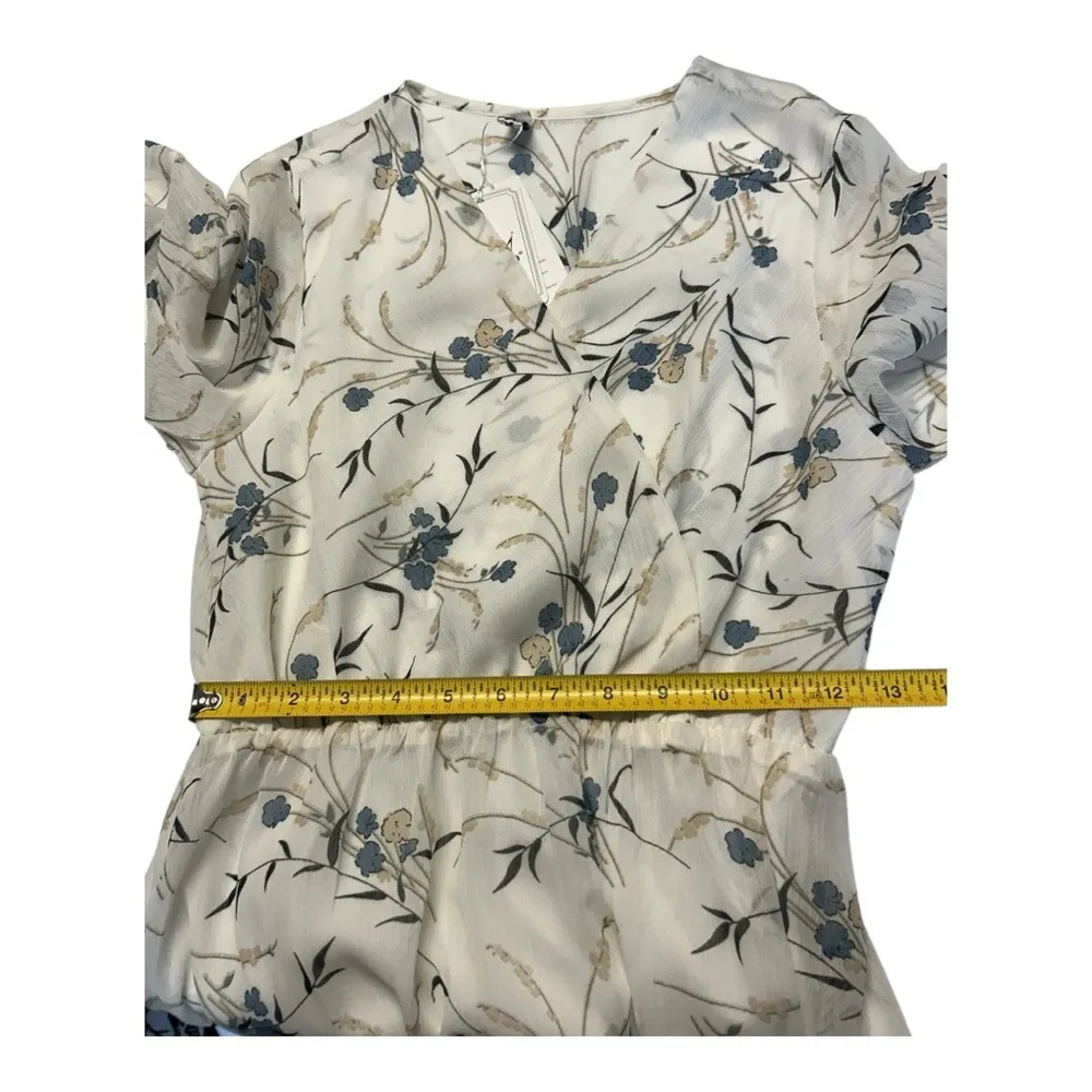 XINOU Womens Dresses White Floral Maxi Dress V Neck High Waist Chiffon size M. Size M - Image 14