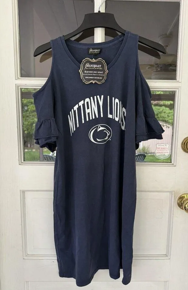 Penn State Nittany Lions Gameday Couture Tunic Navy Size Large Cotton Navy Blue - Image 2