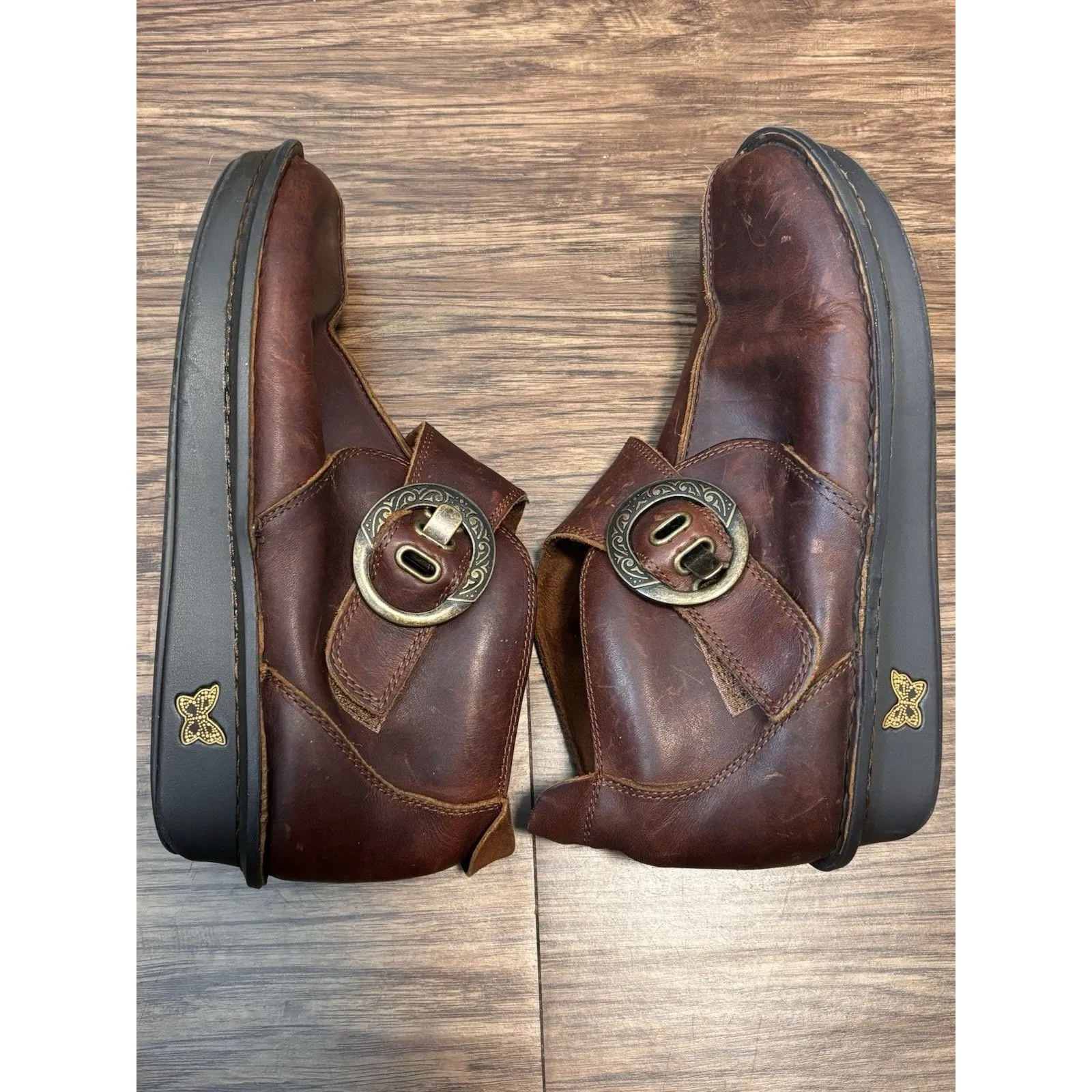 Algeria Women's Ankle Caiti Chestnut Booties Brown Leather Sz 8.5 US /39 EUR - Image 6