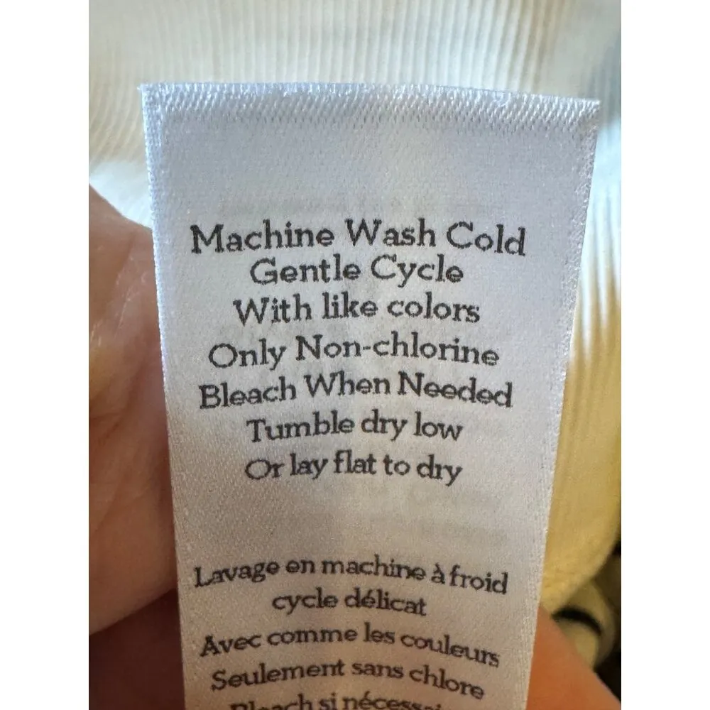 Left of Center Dress Women Medium Ivory Black Resort Lounge Striped Asymmetrical - Image 13