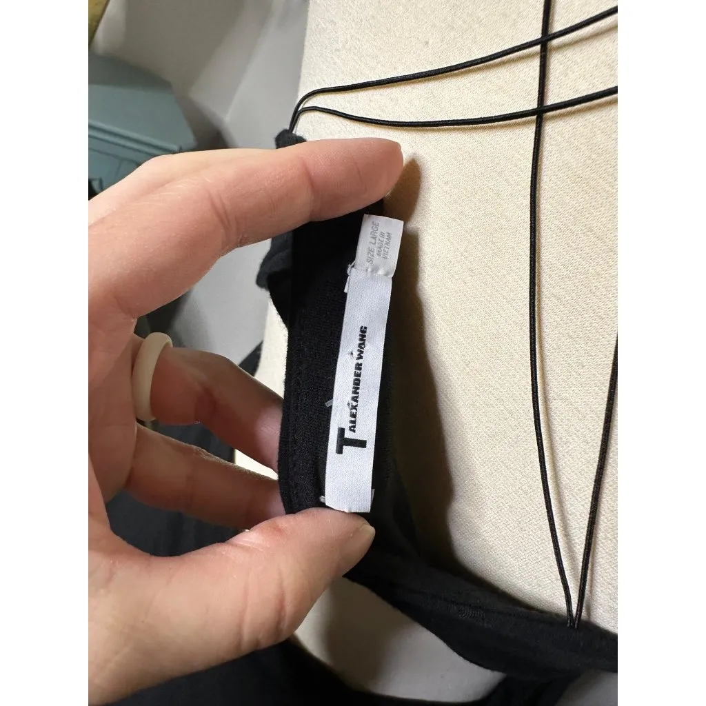 T by Alexander Wang Strappy Tank Dress Size Large Black Mid Length Bodycon - Image 8