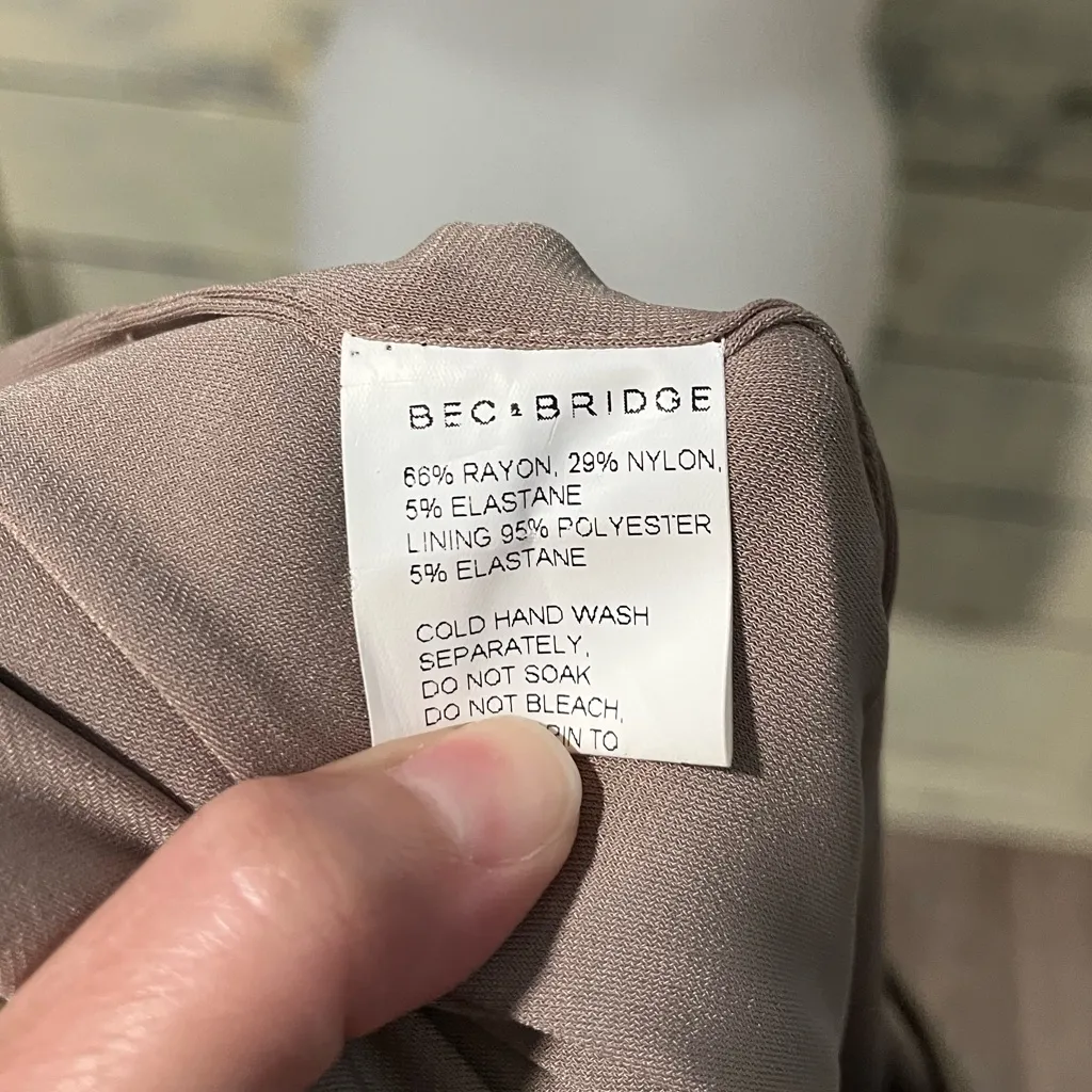 NWT Bec & Bridge Georgia Safari Mini Dress Tan Bodycon Size 2 Australian Brand - Image 7