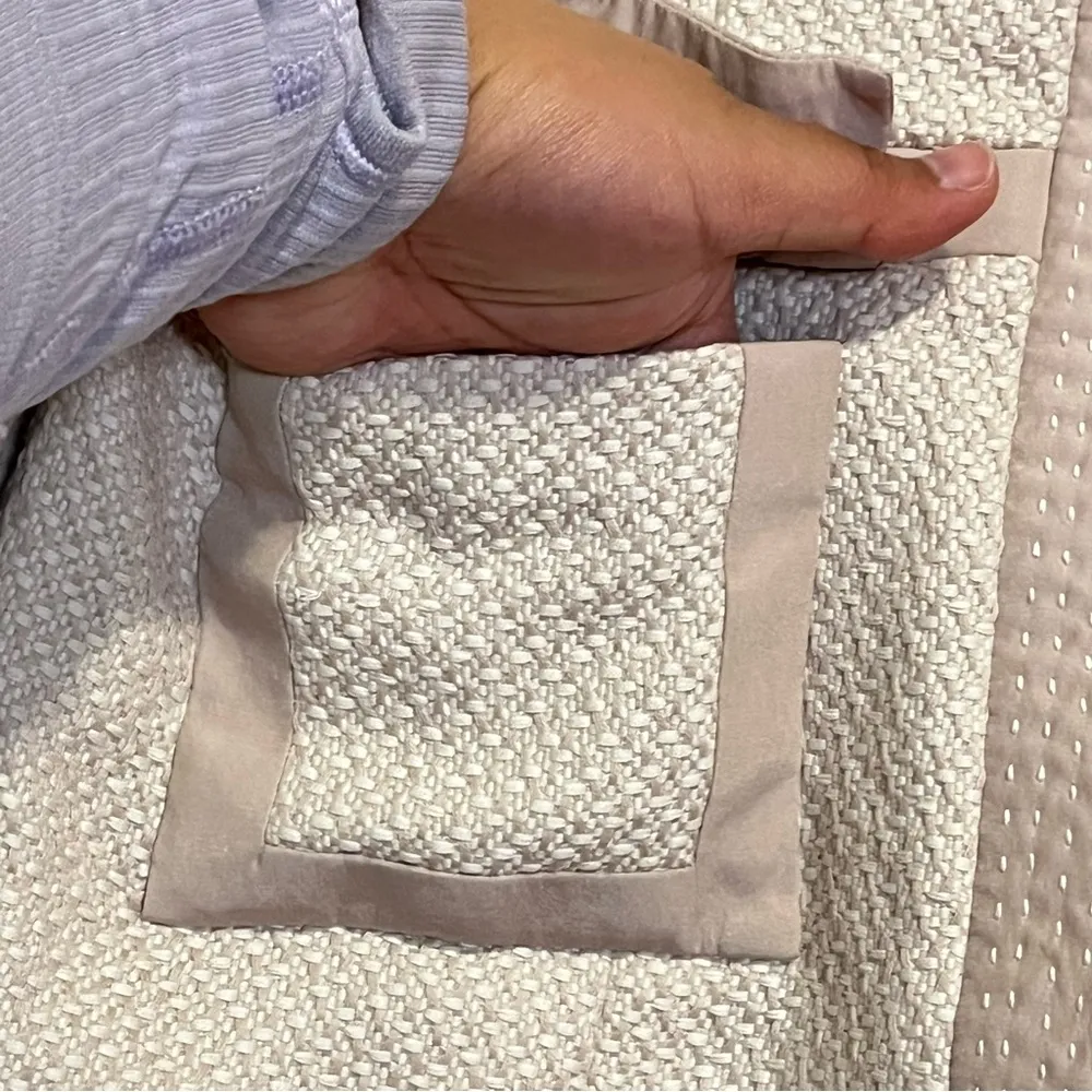 Rebecca Taylor Tweed Cream Snap Button Down Jacket Size 2 - Image 15