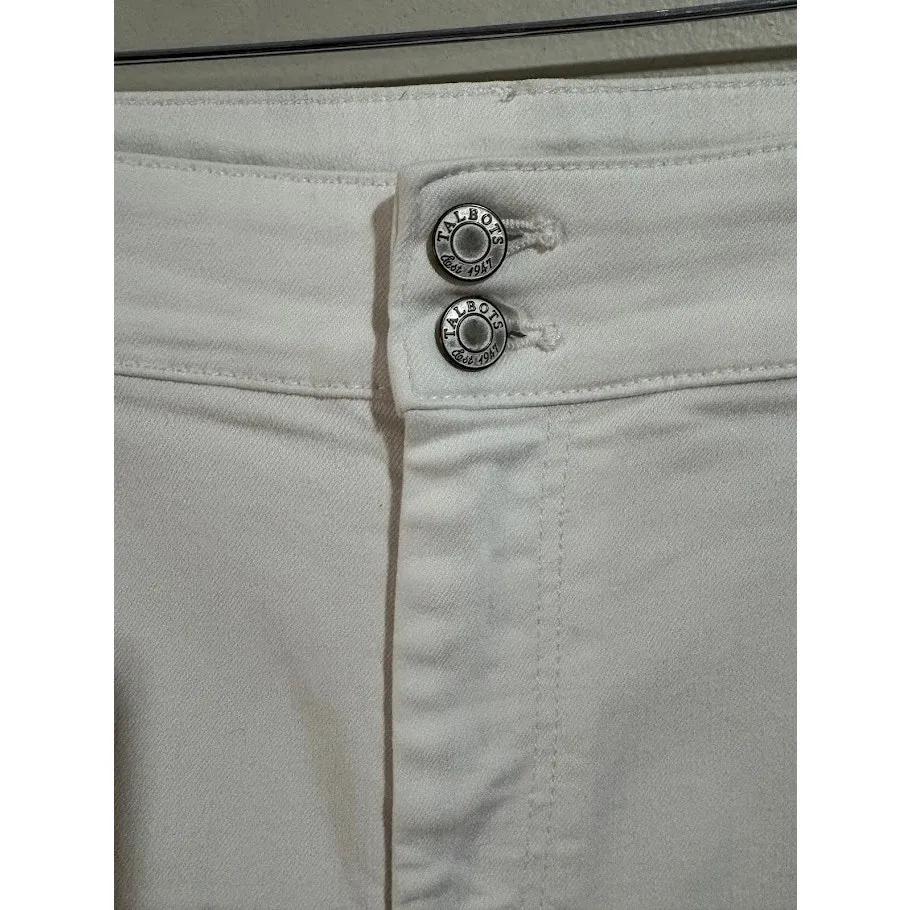Talbots Flawless High Waist Wide Crop White Jeans Size 12 - Image 3