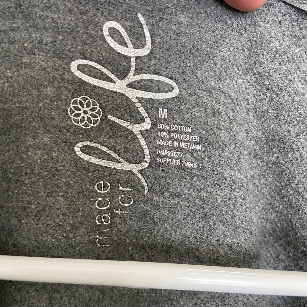 EUC Made For Life women’s gray cowl neck drawstring hooded sweatshirt top medium - Image 5