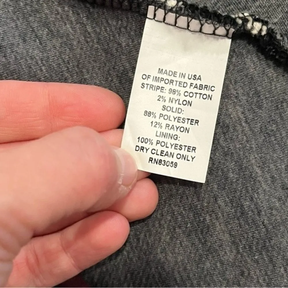 Drew Black & Ivory Striped Zip-Front Cardigan Sweater Size Small - Image 10