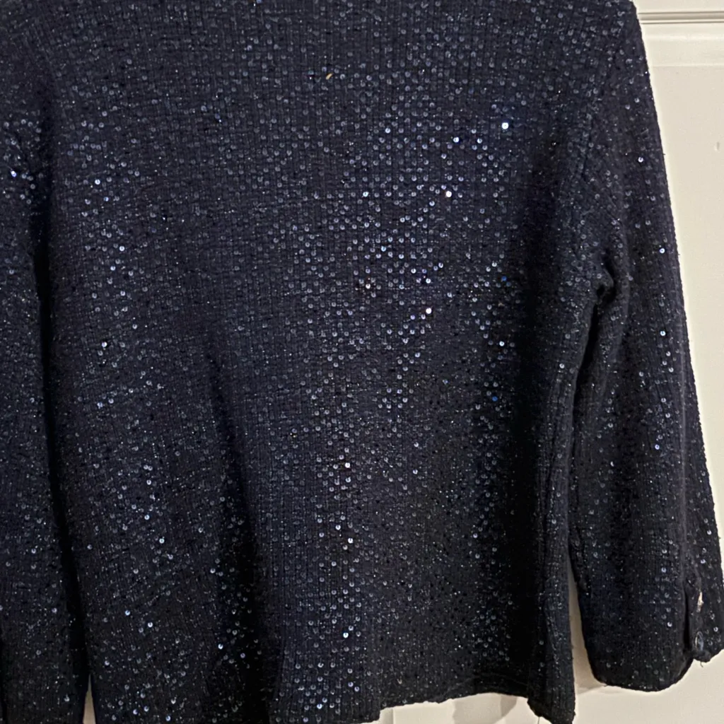 Cache  Black Sequin‎ Long Sleeve Jacket. Size medium - Image 6