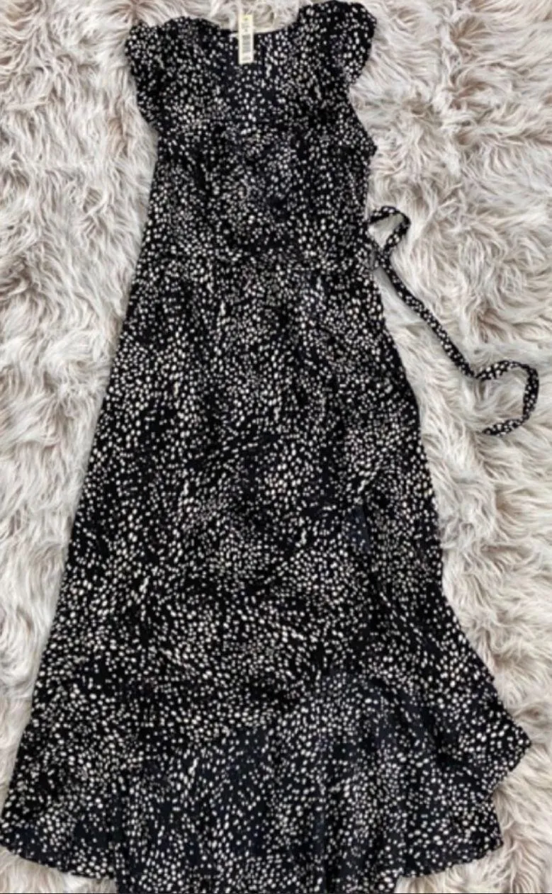 Max Studio New Patterned Ruffle Wrap Midi Dress - Image 4