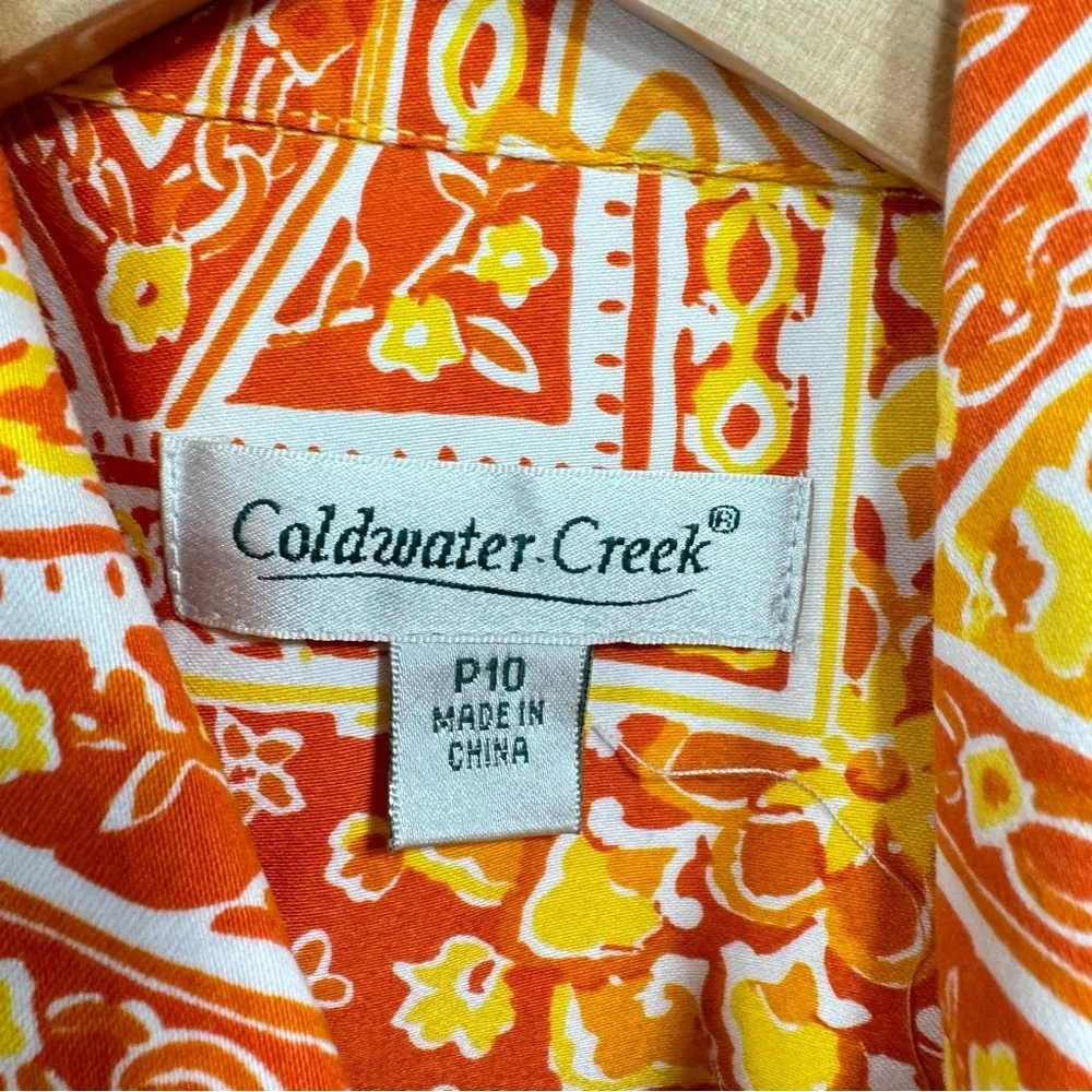 Coldwater Creek Mixed Floral Print Embroidered 3/4 Sleeve Button Front Jacket - Image 10